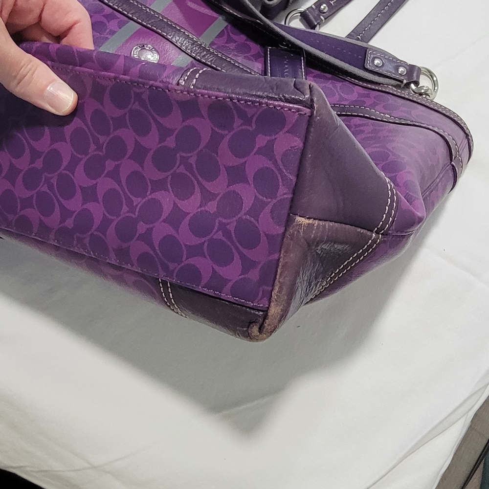 Coach Purple Coated Canvas Multi-Function Bag - Picture 8 of 9